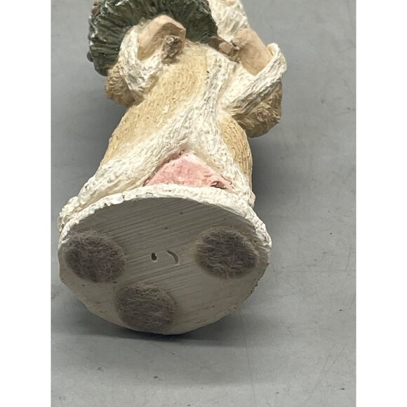 Christmas Santa figurine tree brown white basket of toys 4.5" READ - Picture 5 of 7